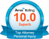 10 out of 10 rating for personal injury attorney