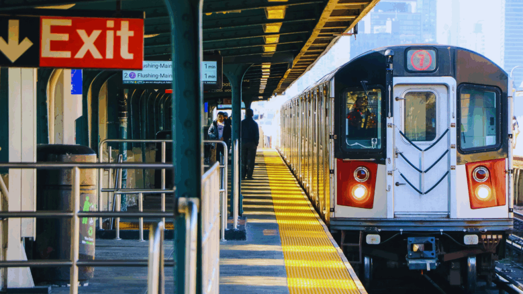 a subway train in New York City